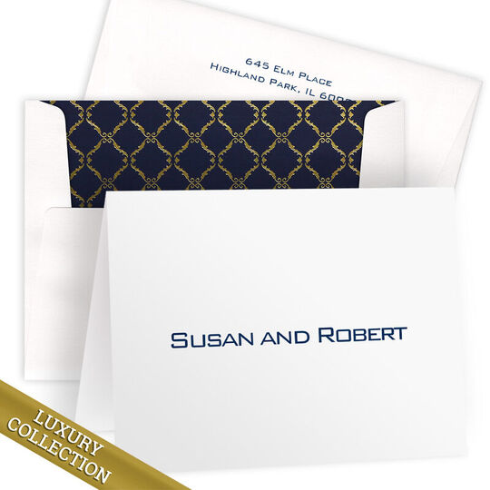 Luxury Nelson Folded Note Card Collection - Raised Ink